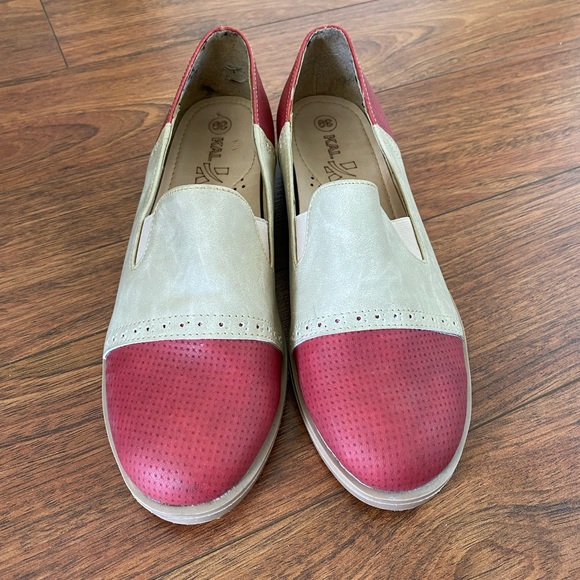 Vintage Classical Leather Oxford Inspired Flat Slip On Shoes Size 39 - Picture 2 of 12